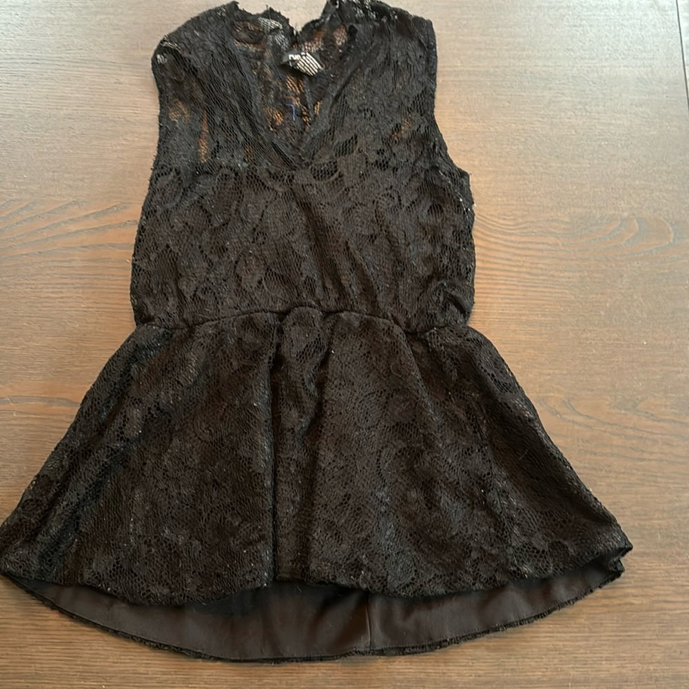 Lace black peplum top